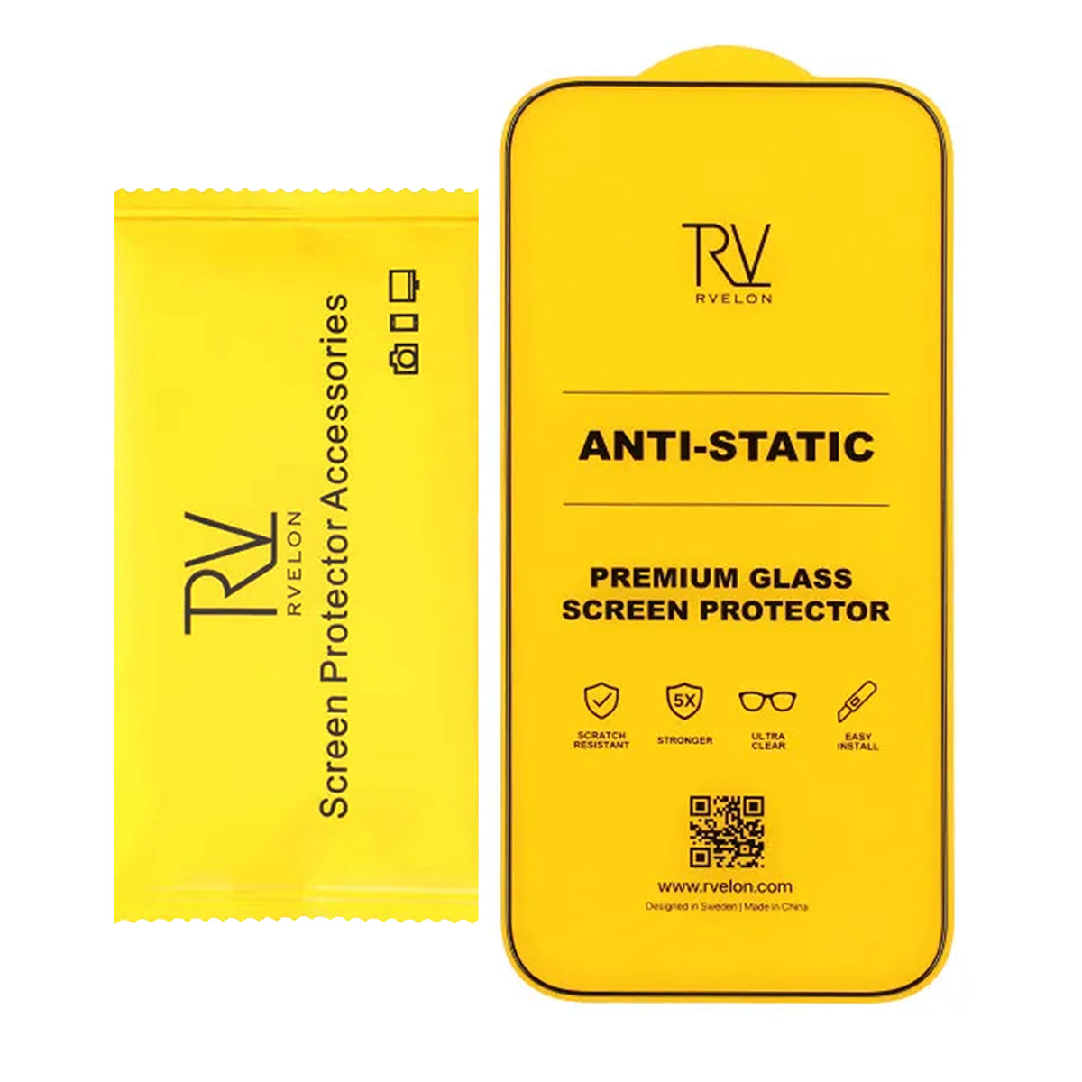Rvelon Skärmskydd iPhone 16 Pro/17/17 Pro Härdat Glas 2.5D Svart - bulk image 3