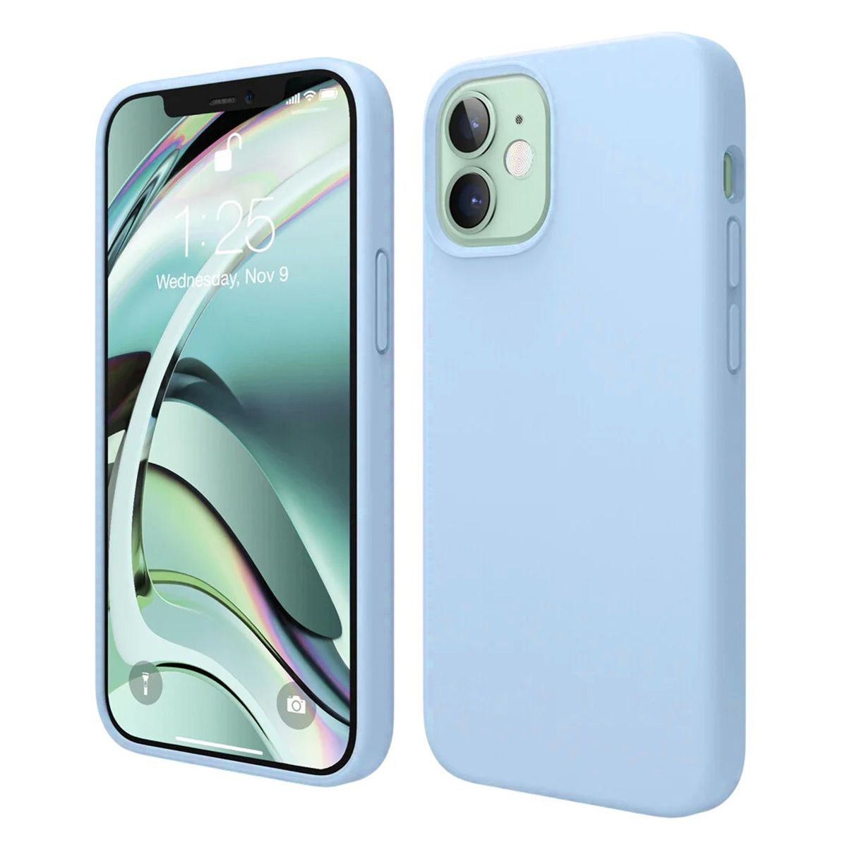 Rvelon Skal Silikon MagSafe för iPhone 12 och 12 Pro - Ljusblå image 1