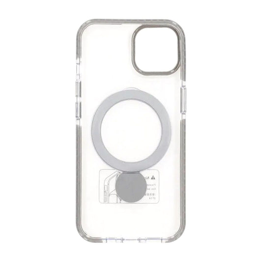 Skal Magsafe till iPhone 15 - Transparent grå med ringstativ image 3