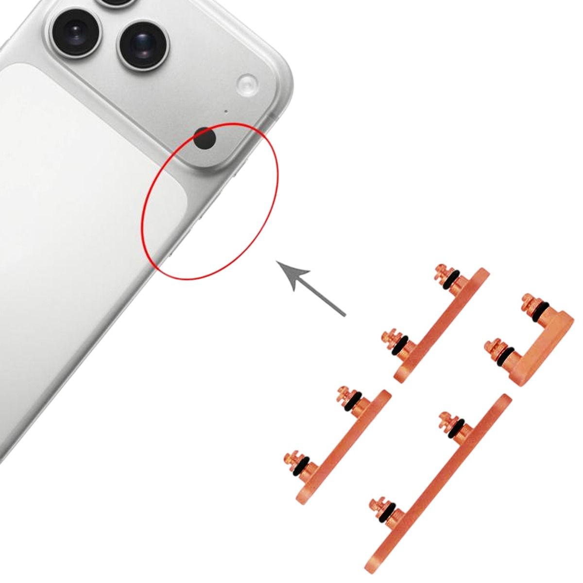 Knappsats för iPhone 17 Pro och 17 Pro Max - Orange image 3