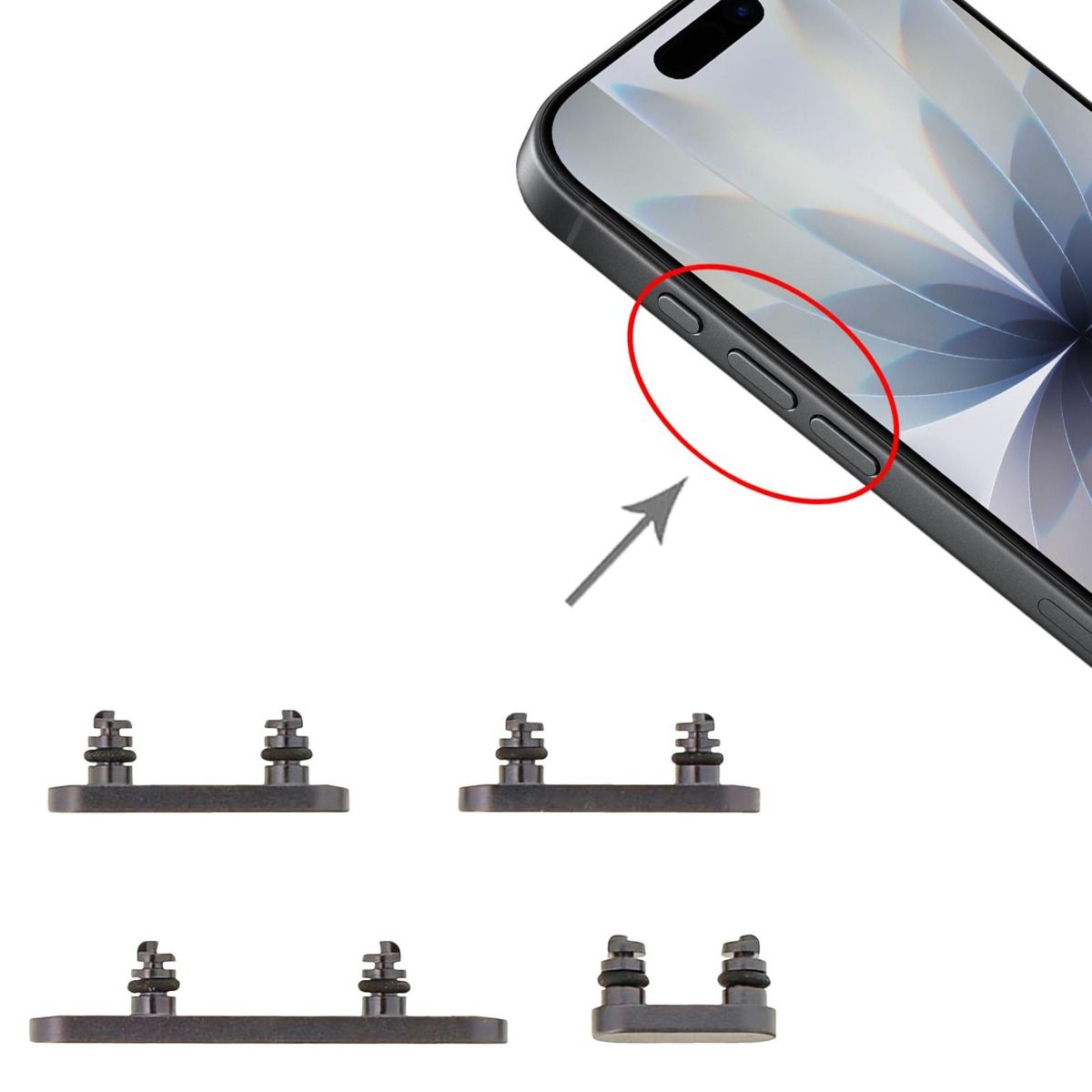 Knappsats för iPhone 17 - Svart image 3