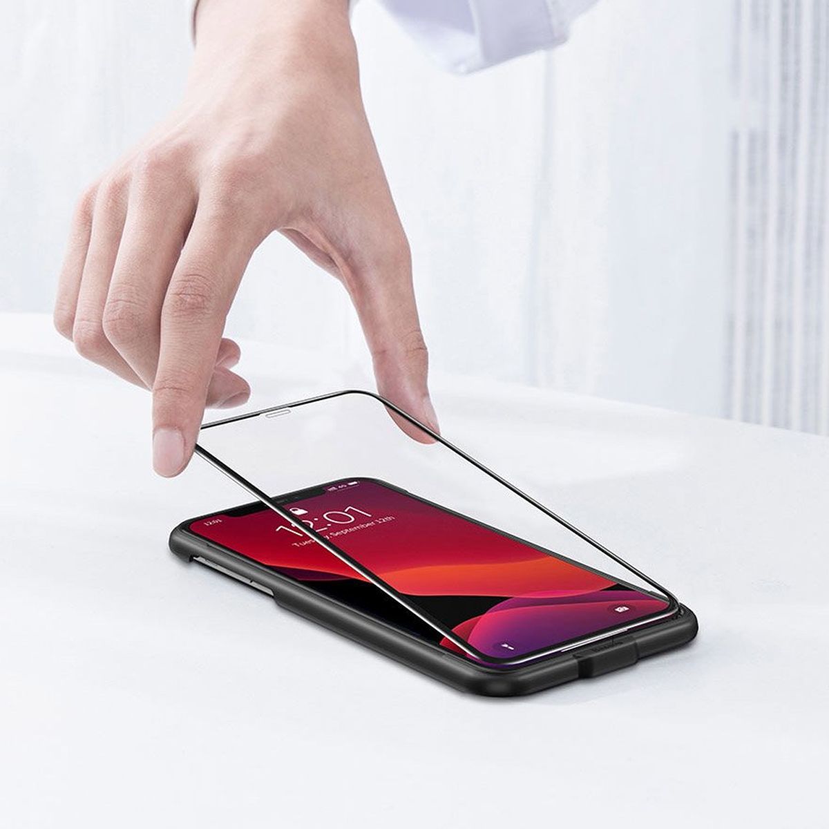 Skärmskydd iPhone 11 och iPhone XR - 3D Härdat Glas bulk image 4