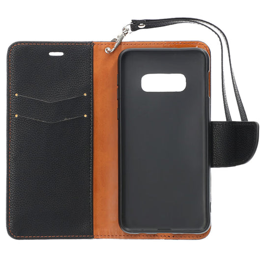 Samsung Galaxy S10e Plånboksfodral med Stativ - Svart/Brun image 2
