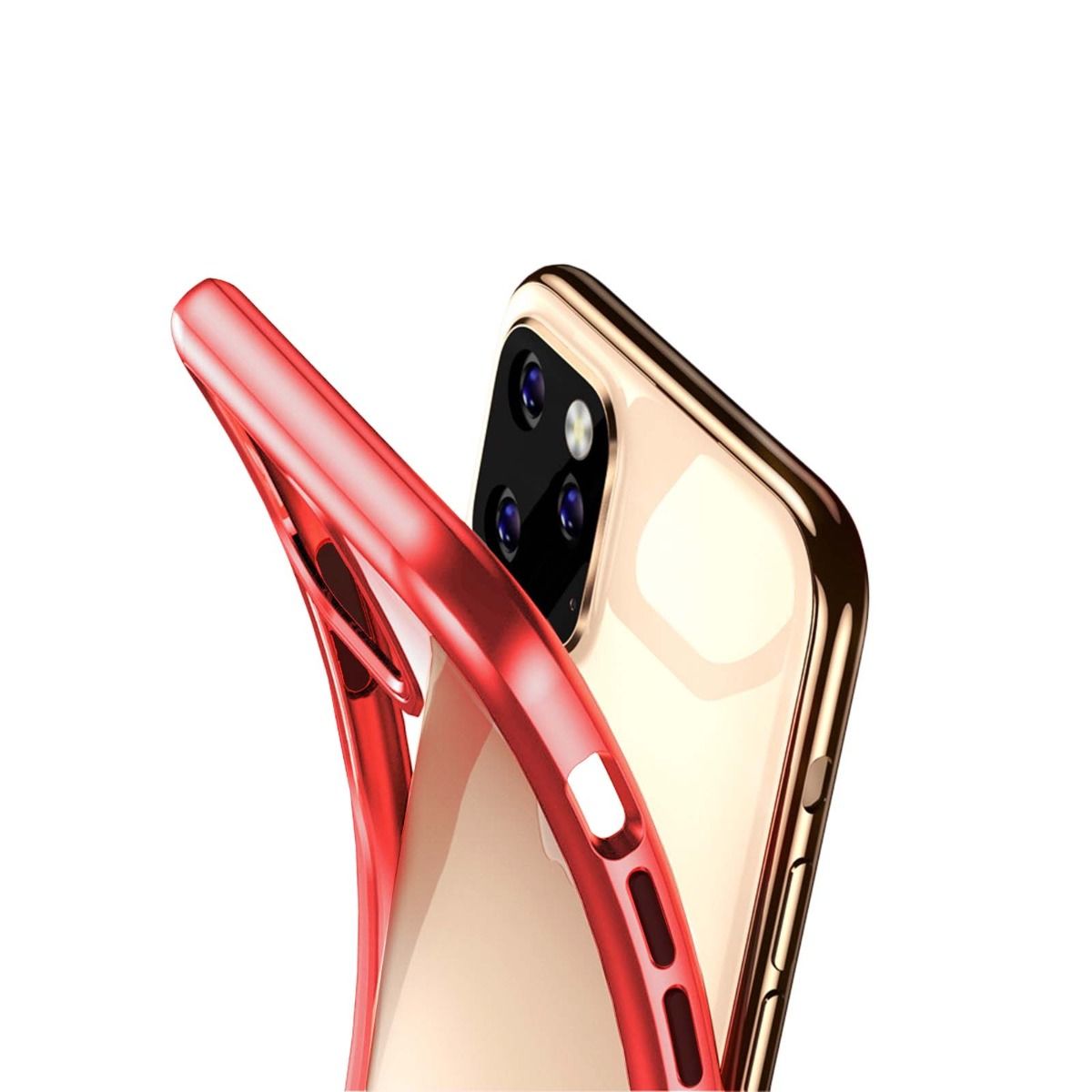 Stöttåligt Mobilskal iPhone 11 Pro - Transparent/Röd image 4
