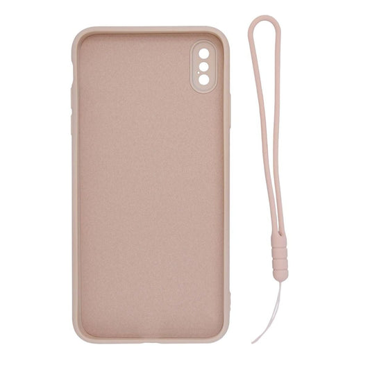 Skal Silikon Ringhållare och Handrem för iPhone X och XS - Rosa image 2