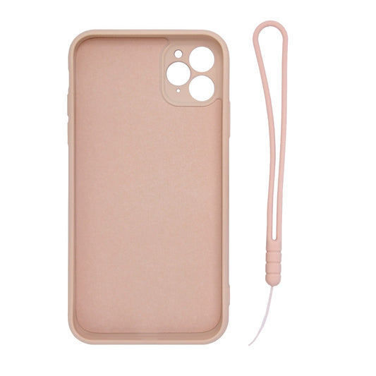 iPhone 11 Pro Max Silikonskal med Ringhållare och Handrem - Rosa image 2