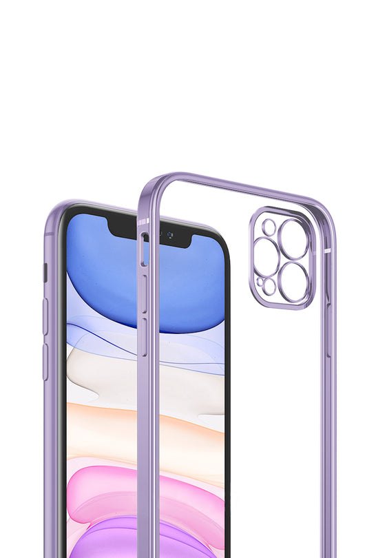 iPhone 12 Pro Mobilskal med Kameraskydd - Lila/transparent image 2
