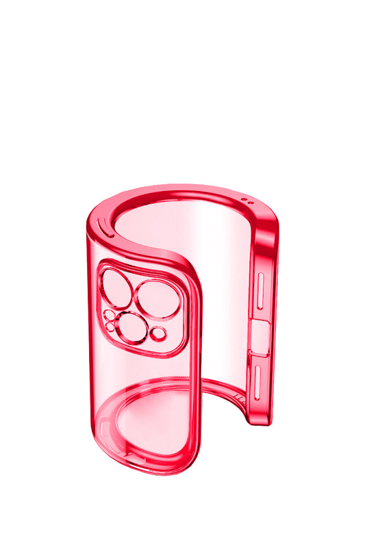 iPhone 12 Pro Mobilskal med Kameraskydd - Röd/transparent image 2