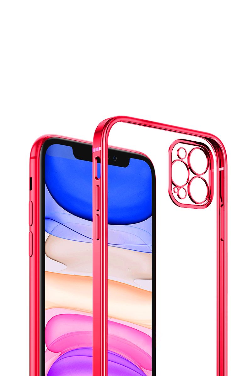 iPhone 12 Pro Mobilskal med Kameraskydd - Röd/transparent image 3