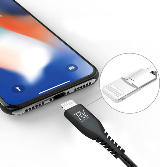 Rvelon USB-C till Lightning Kabel Flätad 1m image 2
