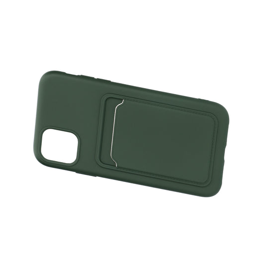 iPhone 11 Silikonskal med Korthållare - Militärgrön image 2