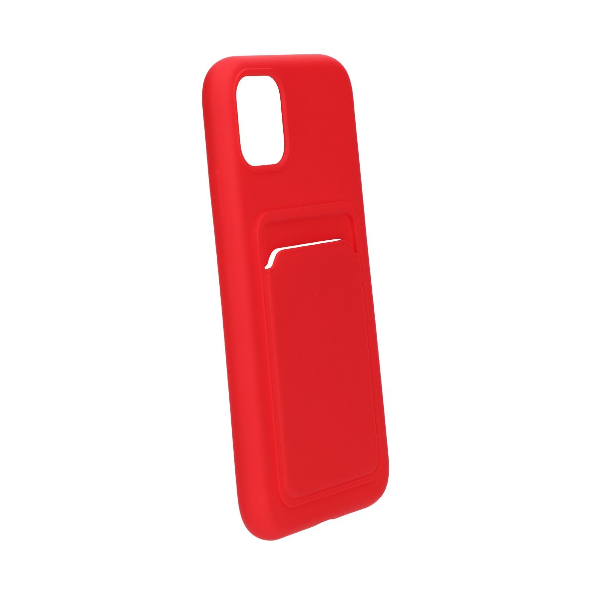 iPhone 12 Pro Max Silikonskal med Korthållare - Röd image 3