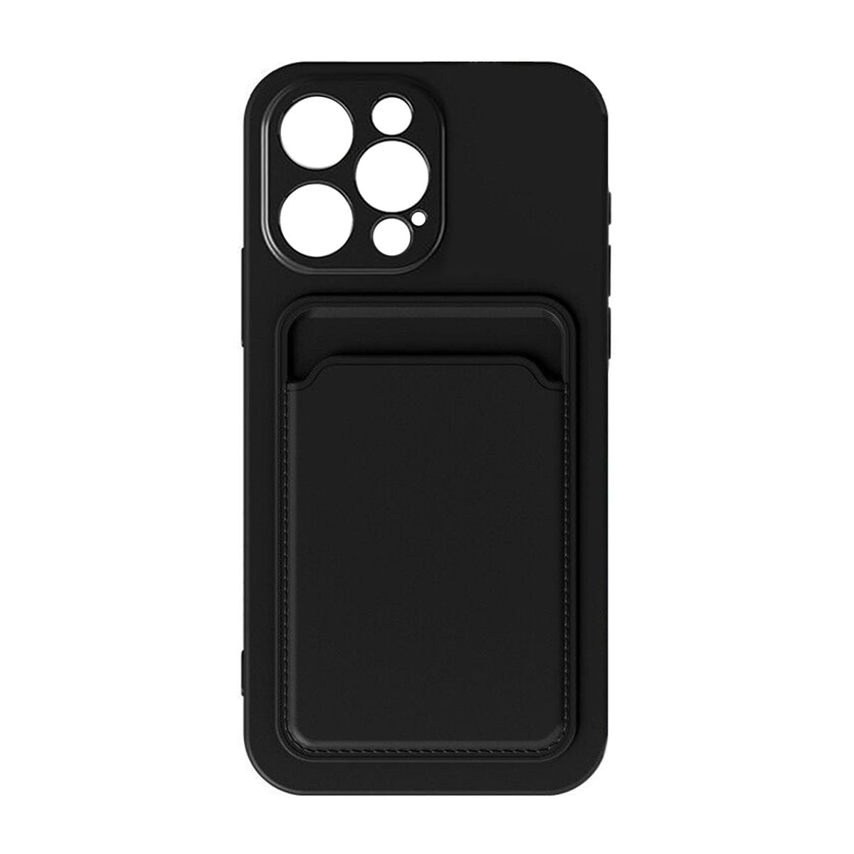 iPhone 13 Pro Silikonskal med Korthållare - Svart image 3