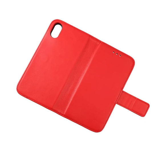 iPhone X/XS Plånboksfodral Läder Rvelon - Röd image 4