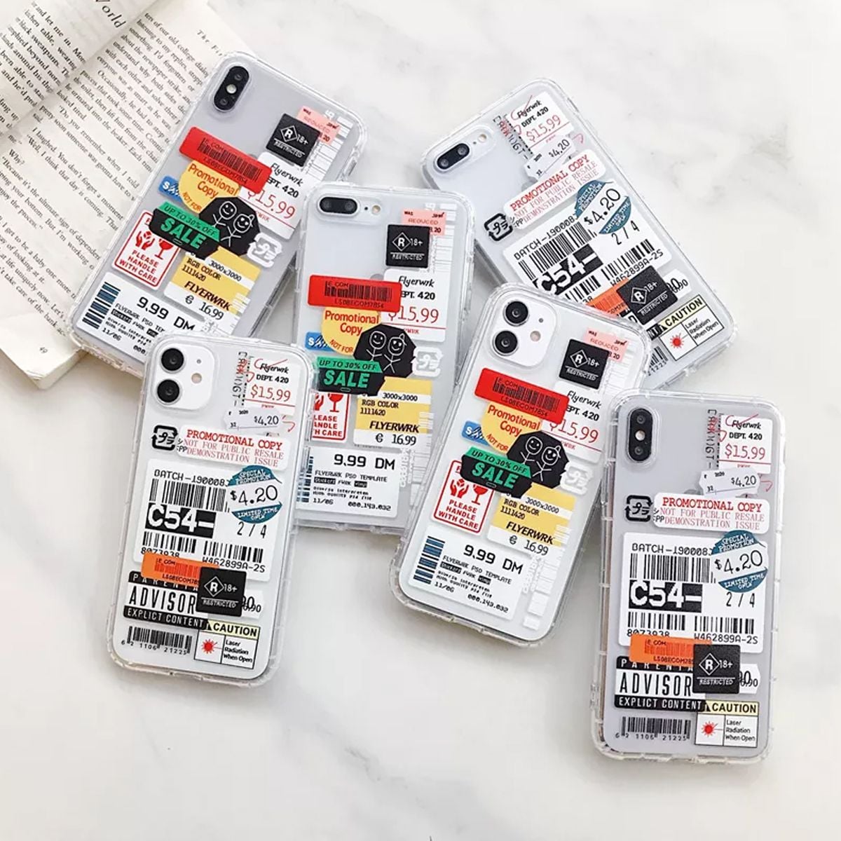 Stöttåligt Mobilskal iPhone X/XS - Fashion Prisetiketter image 3
