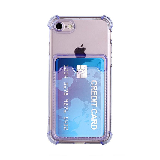 iPhone 7/8/SE (2020/2022) Stöttåligt Skal med Korthållare - Lila image 2