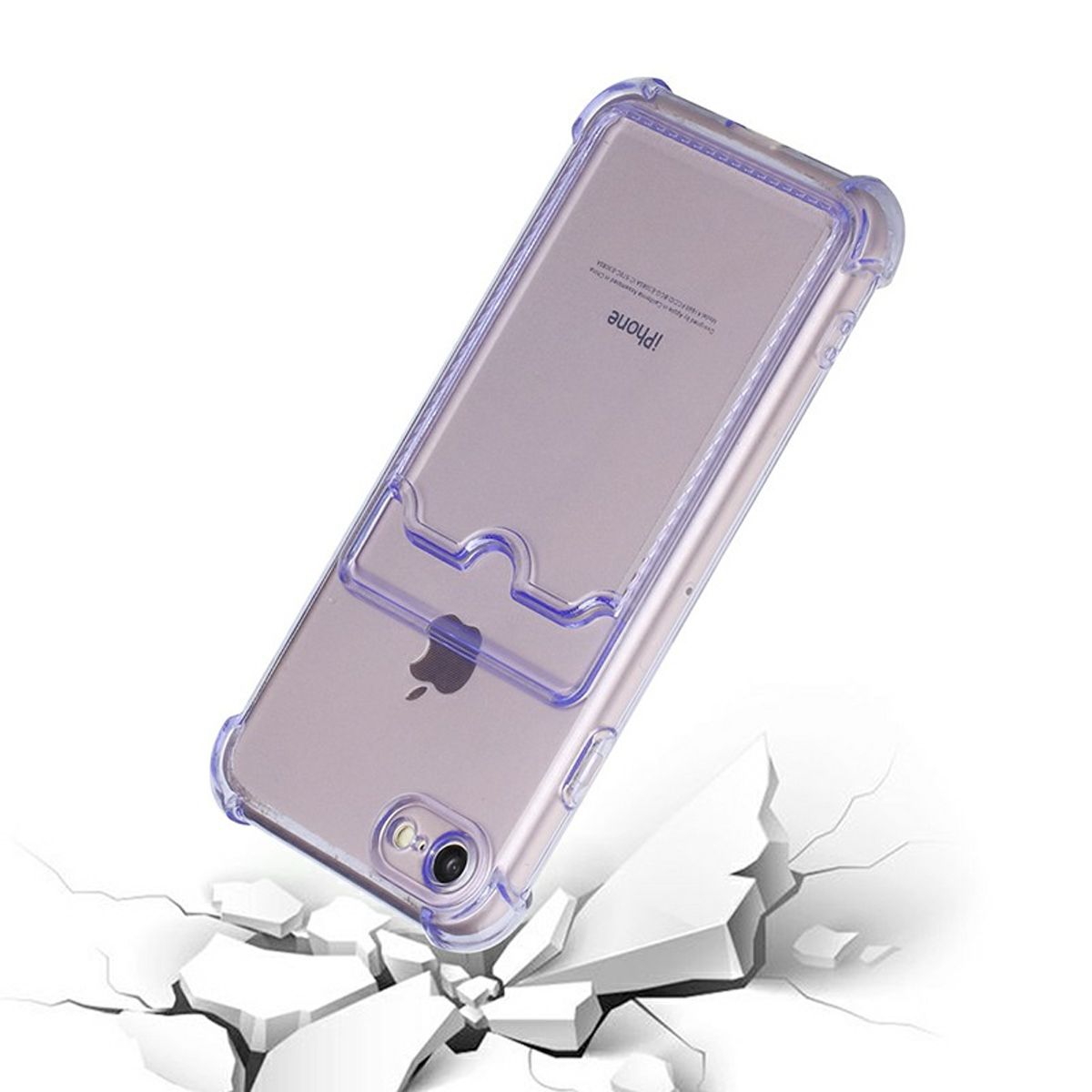 iPhone 7/8/SE (2020/2022) Stöttåligt Skal med Korthållare - Lila image 4