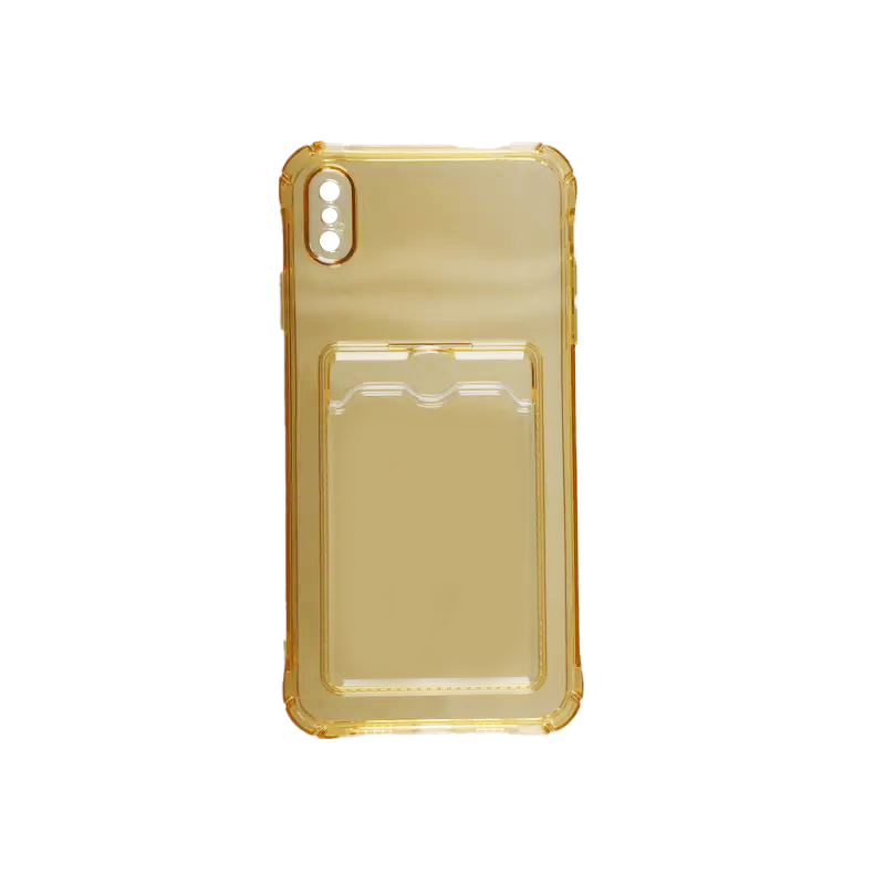 iPhone XS Max Stöttåligt Skal med Korthållare - Gul image 2