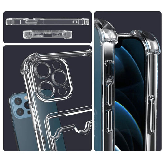 iPhone 13 Stöttåligt Skal med Korthållare - Transparent image 2