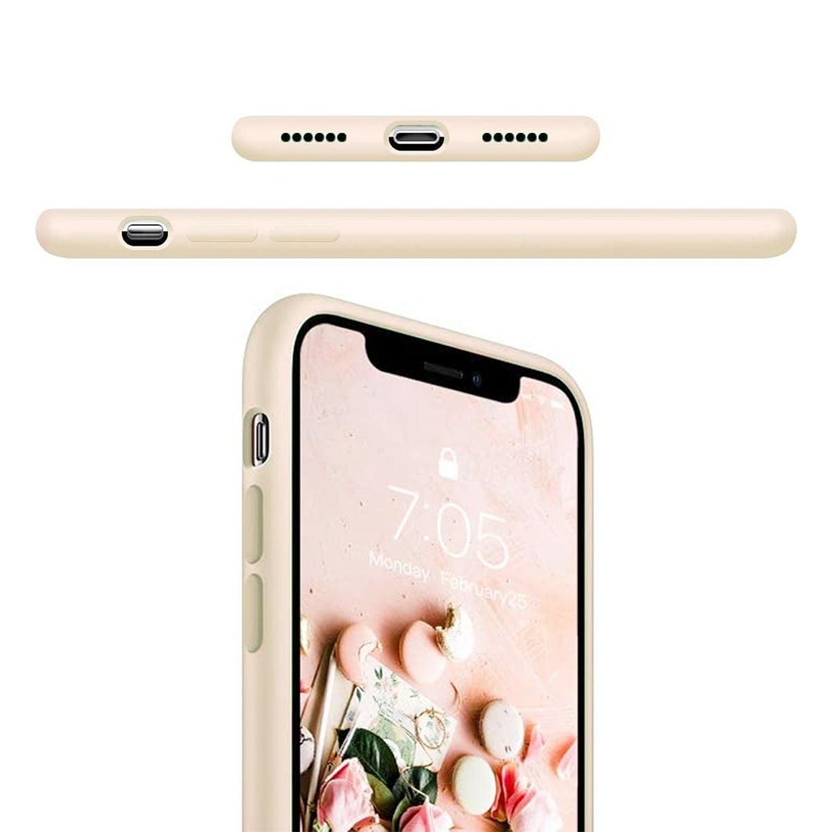 iPhone X/XS Silikonskal Rvelon - Beige image 5