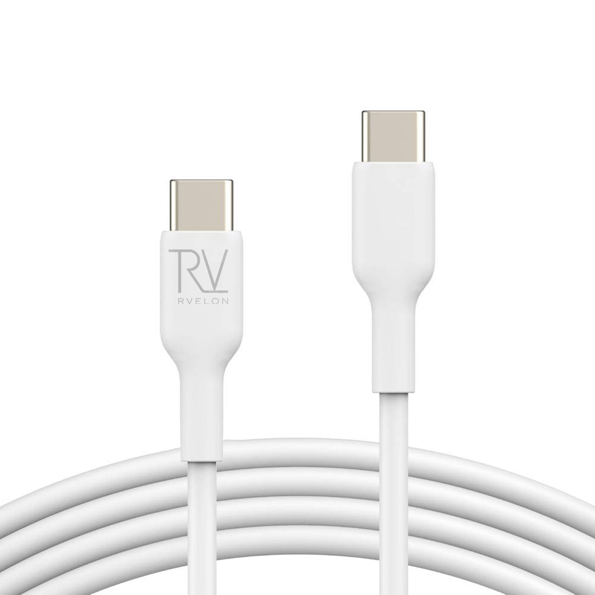 Rvelon USB-C till USB-C Kabel 1m - Vit image 1