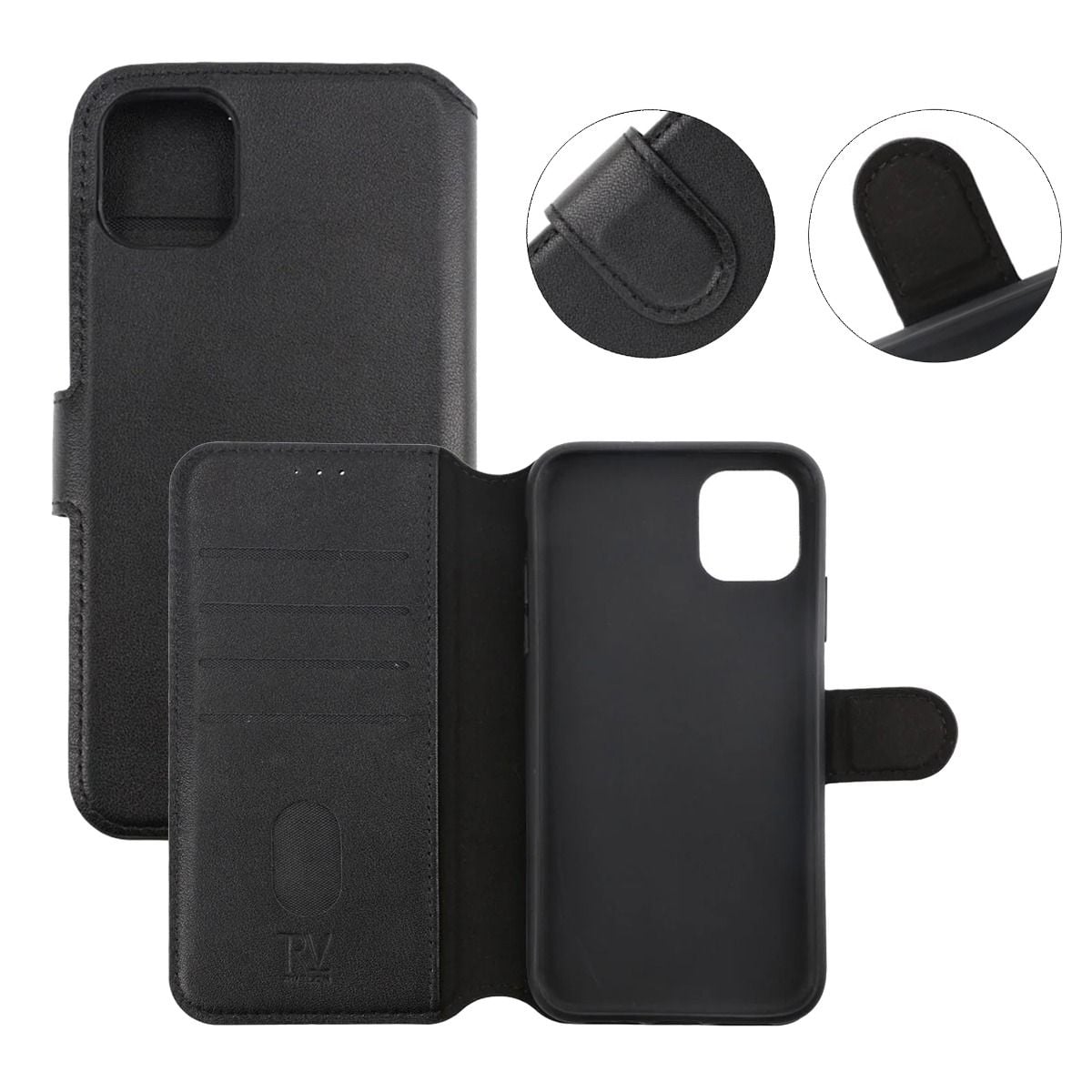 iPhone 14 Pro Max Plånboksfodral Extra Kortfack Rvelon - Svart image 5