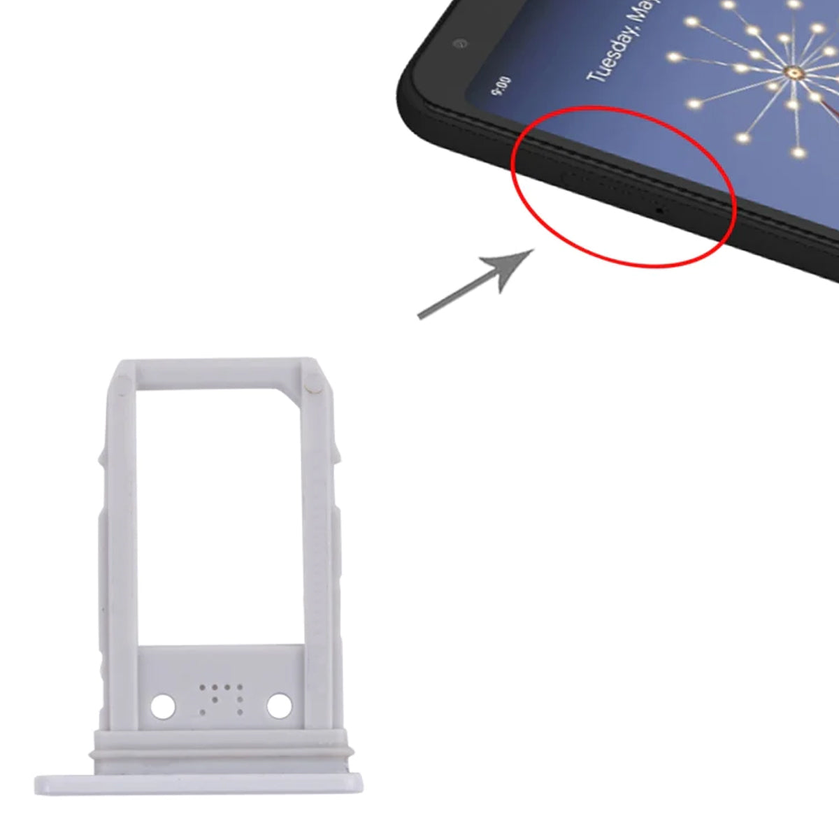 Google Pixel 3A Simkortshållare - Vit image 4