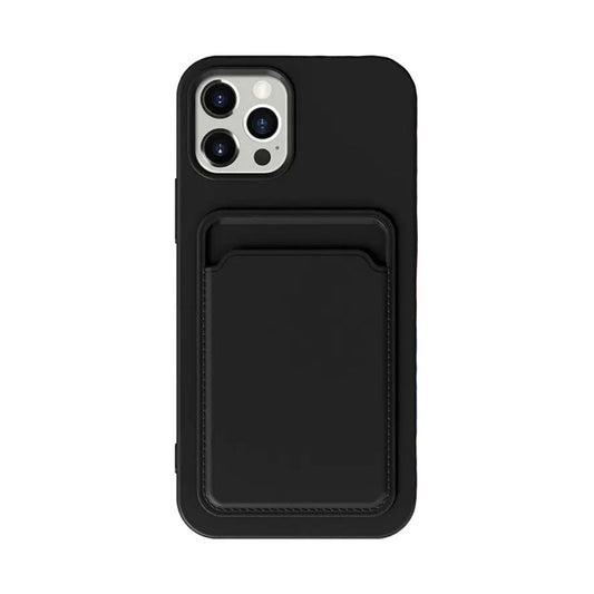 iPhone 14 Pro Silikonskal med Korthållare - Svart image 2