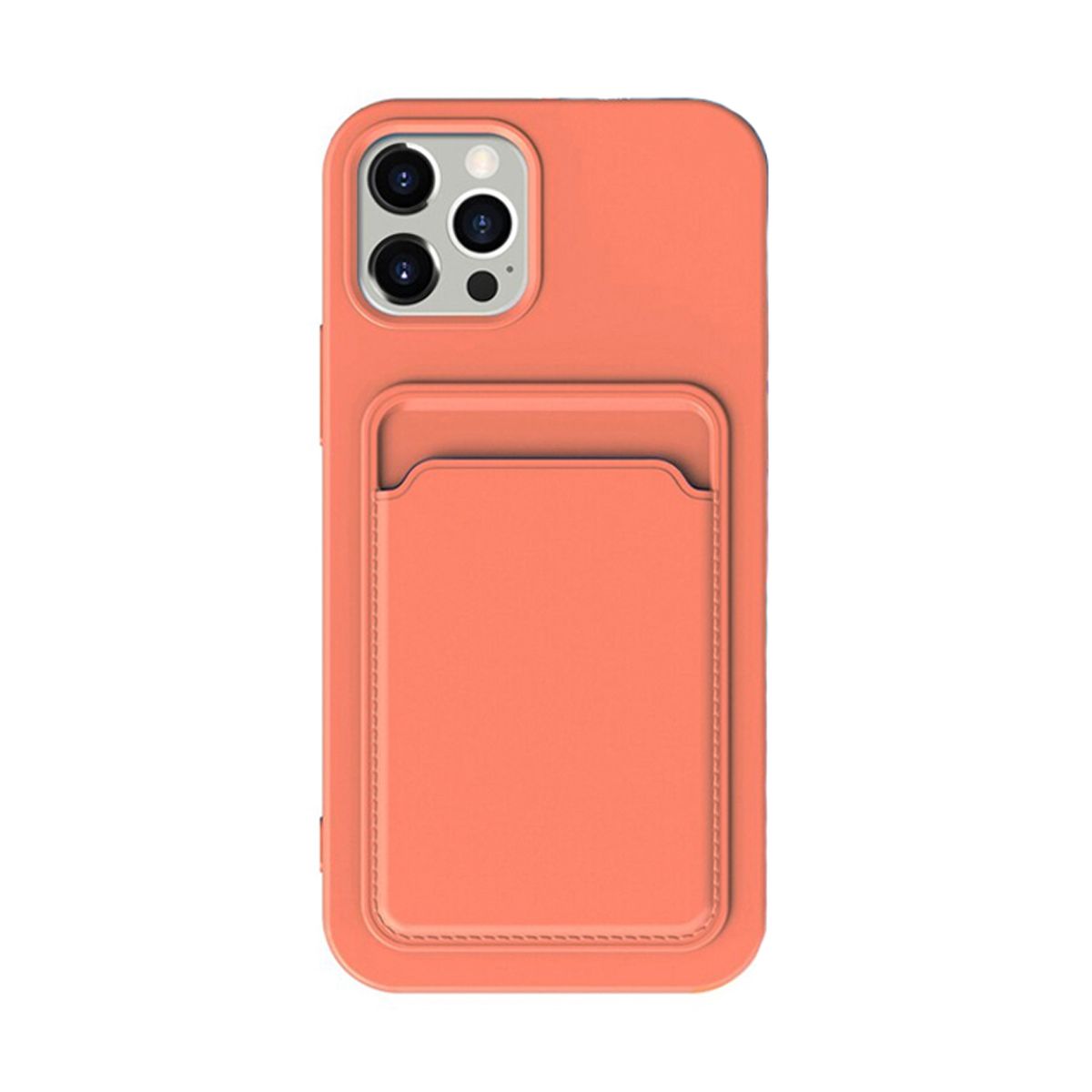 iPhone 14 Pro Silikonskal med Korthållare - Orange image 2