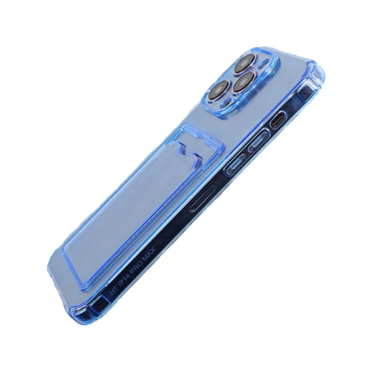 iPhone 14 Pro Max Stöttåligt Skal med Korthållare - Blå image 2