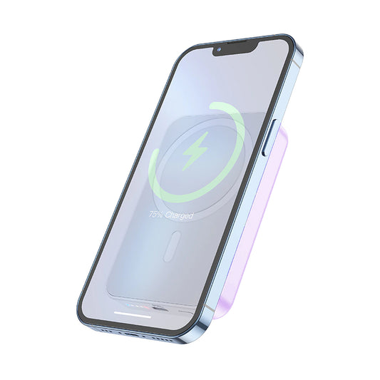 Powerbank Magnetisk med Trådlös Laddning 10000 mAh - Lila image 2
