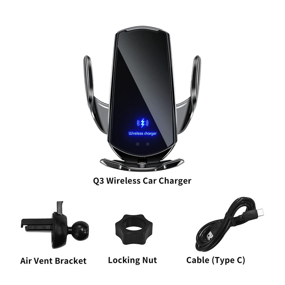 Mobilhållare Bil med Smart Sensor & QI laddning image 4