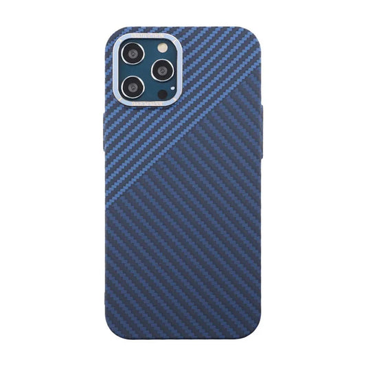 Kolfiber Skal iPhone 12 Pro Max - Blå & Grå image 2