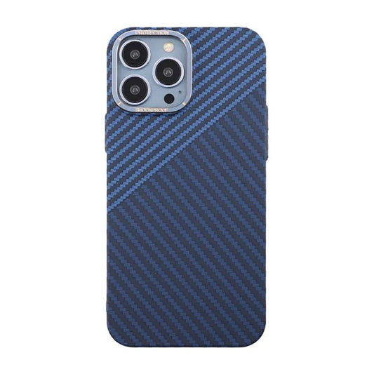 Kolfiber Skal iPhone 13 Pro Max - Blå & Grå image 2
