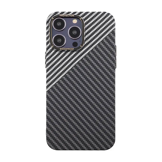 Kolfiber Skal iPhone 14 Pro Max - Svart & Vit image 2