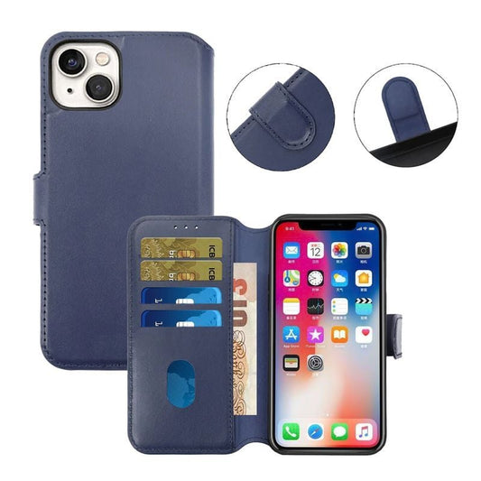 iPhone 15 Plus Plånboksfodral Läder Rvelon - Blå image 5