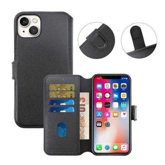 iPhone 15 Plånboksfodral Läder Rvelon - Svart image 5