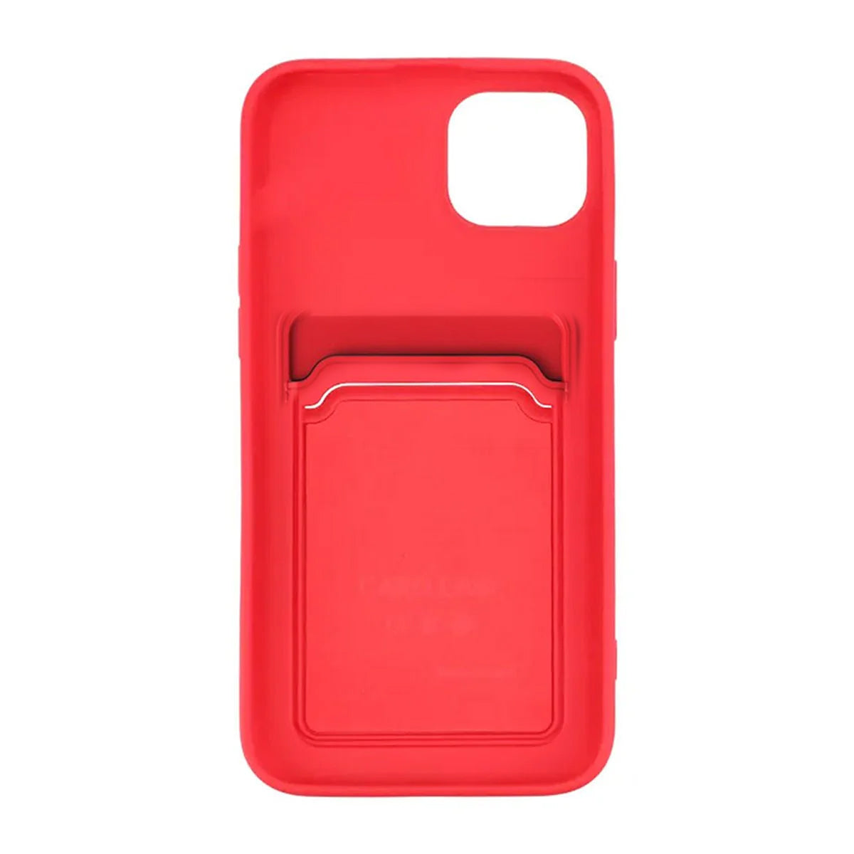 iPhone 15 Plus Mobilskal Silikon med Korthållare - Röd image 4