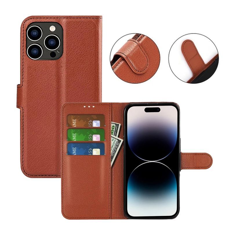 iPhone 15 Pro Max Plånboksfodral med stativ - Brun image 5