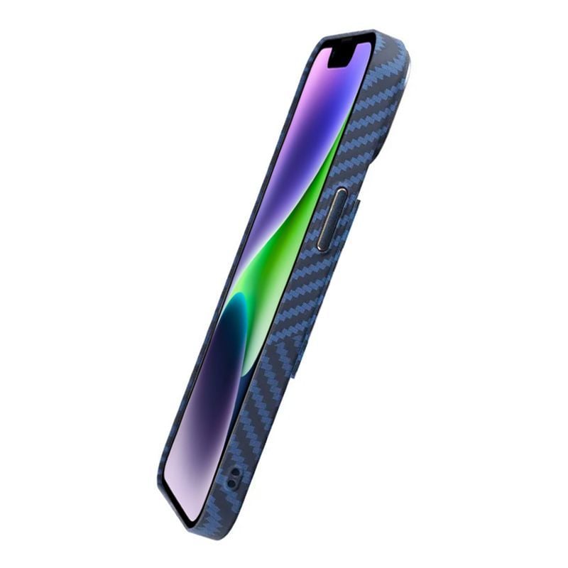 iPhone 15 Plus Mobilskal i Kolfiber - Blå/Grå image 6