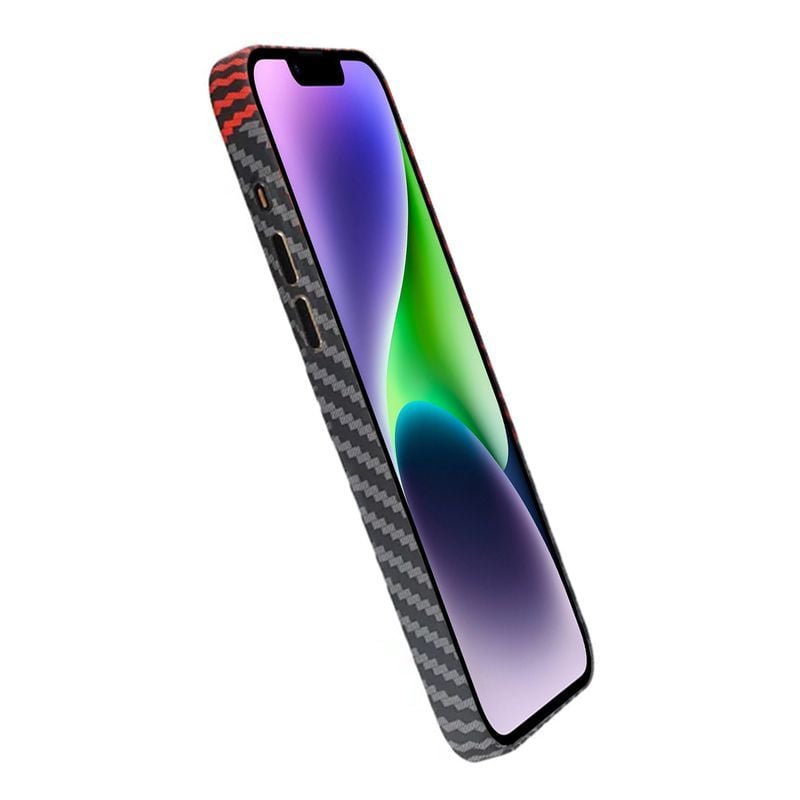 iPhone 15 Plus Mobilskal i Kolfiber - Röd/Svart image 6