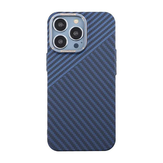 iPhone 15 Pro Max Mobilskal i Kolfiber - Blå/Grå image 2