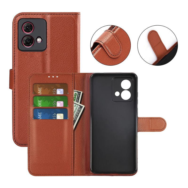 Moto G84 5G Plånboksfodral med Stativ - Brun image 5