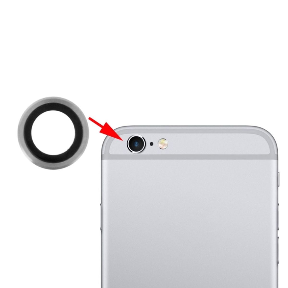 iPhone 6/6s Kameralins - Grå image 3