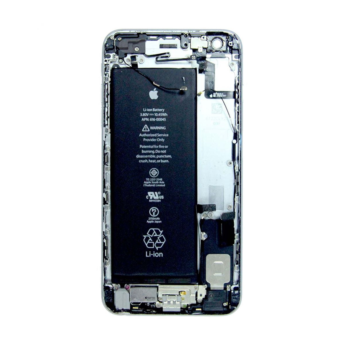 iPhone 6S Plus Baksida med Komplett Ram med Batteri - Svart (Begagnad) image 3