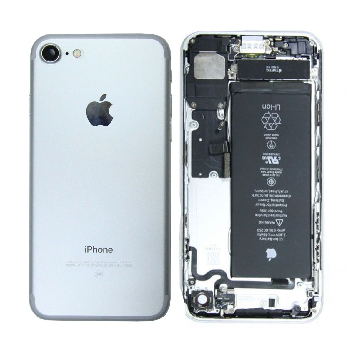 Begagnad iPhone 7 Baksida med Komplett Ram med Batteri (Begagnad) - Silver image 1