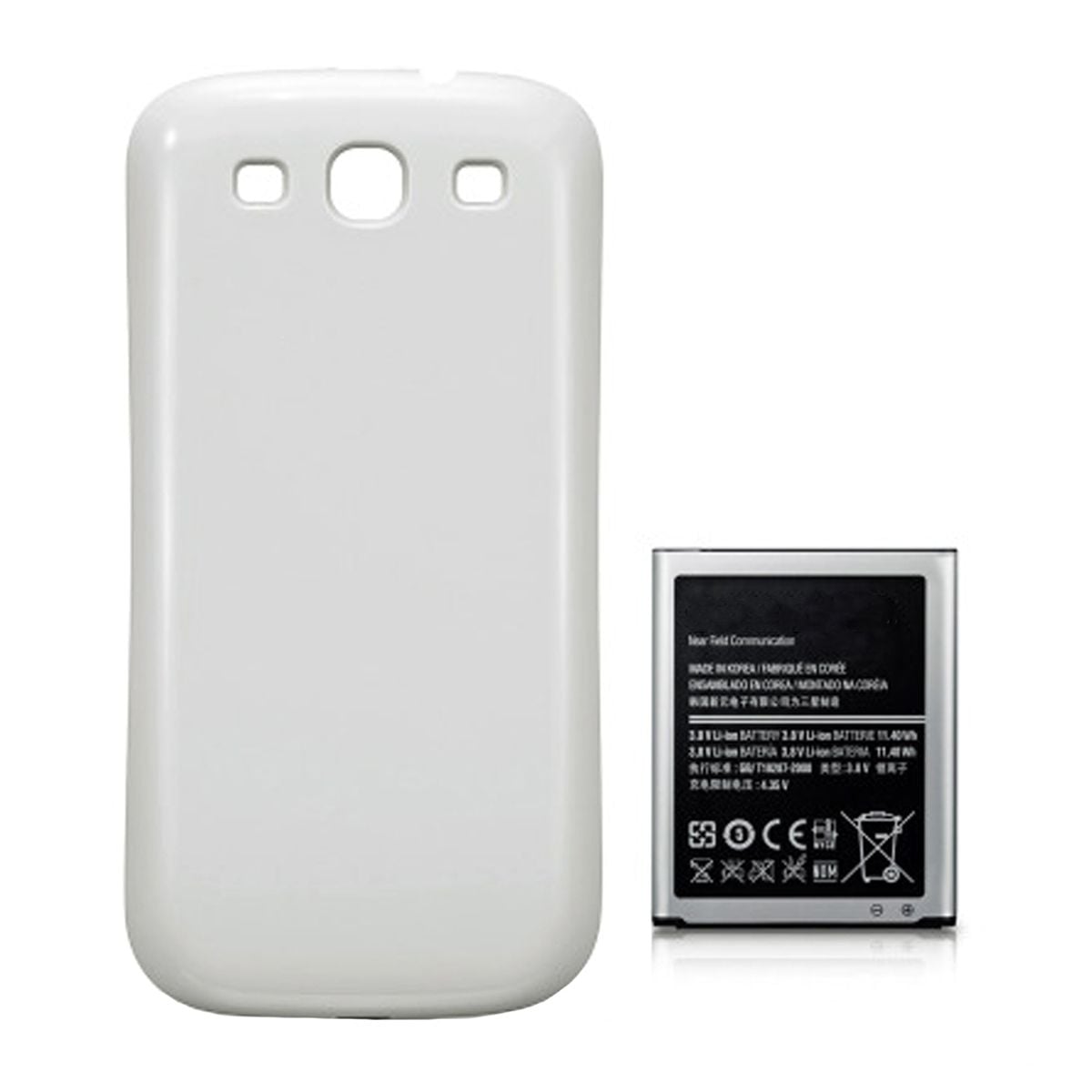 Samsung Galaxy S3 Batteri med Baksida - Vit image 1