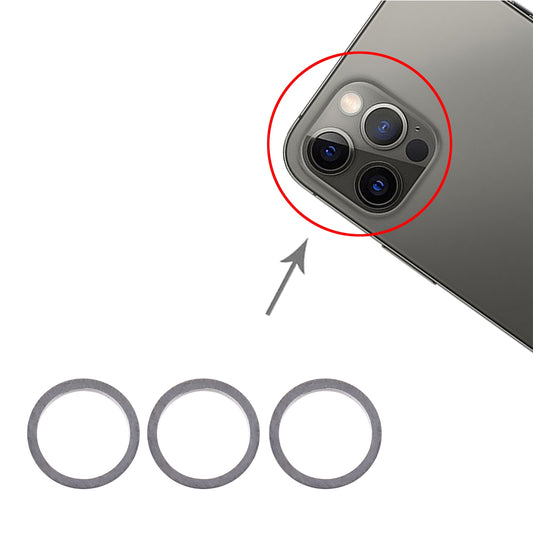 iPhone 12 Pro Linsskydd med Metallram - Grafit (3-pack) image 2