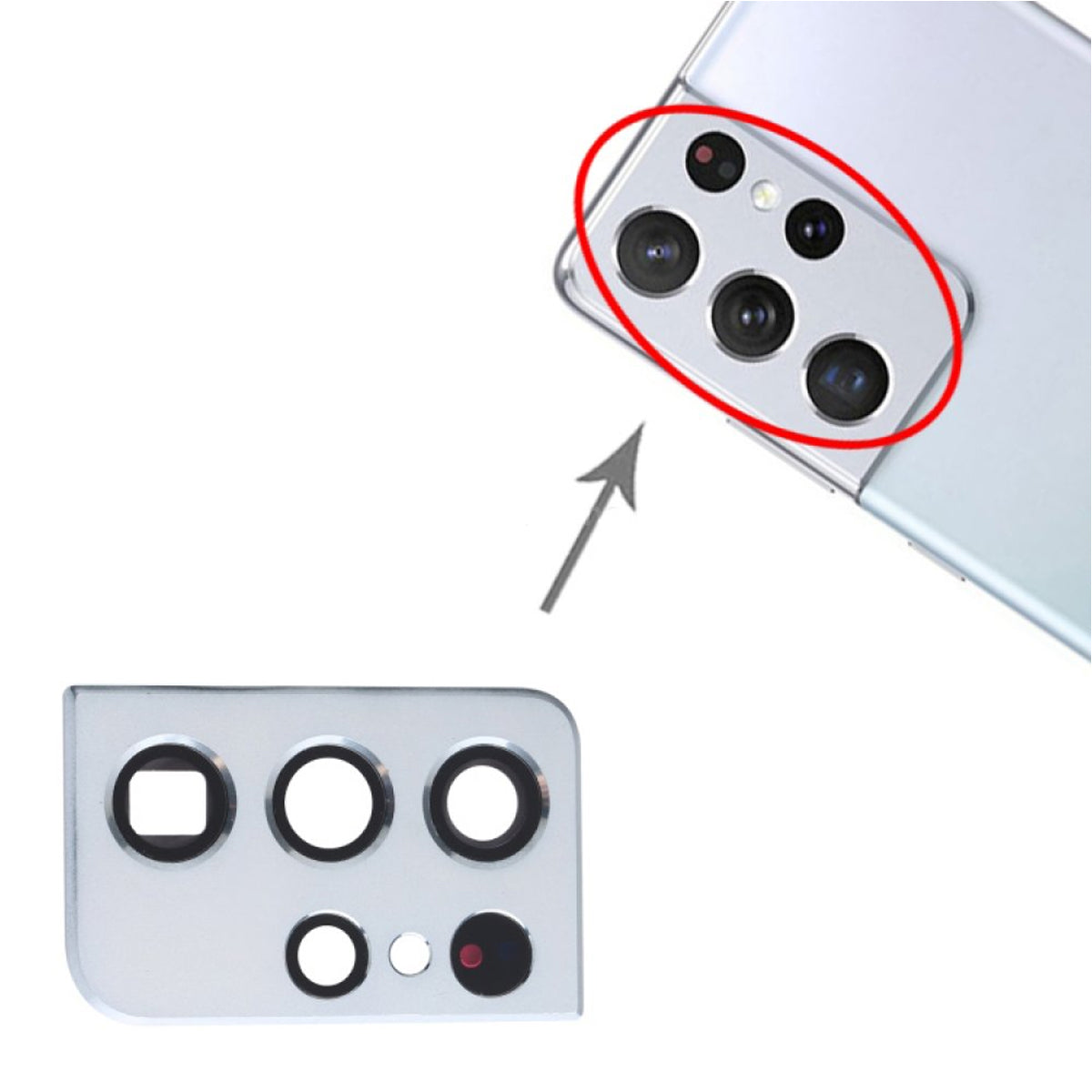 Samsung Galaxy S21 Ultra 5G Komplett Kameralins - Silver image 3