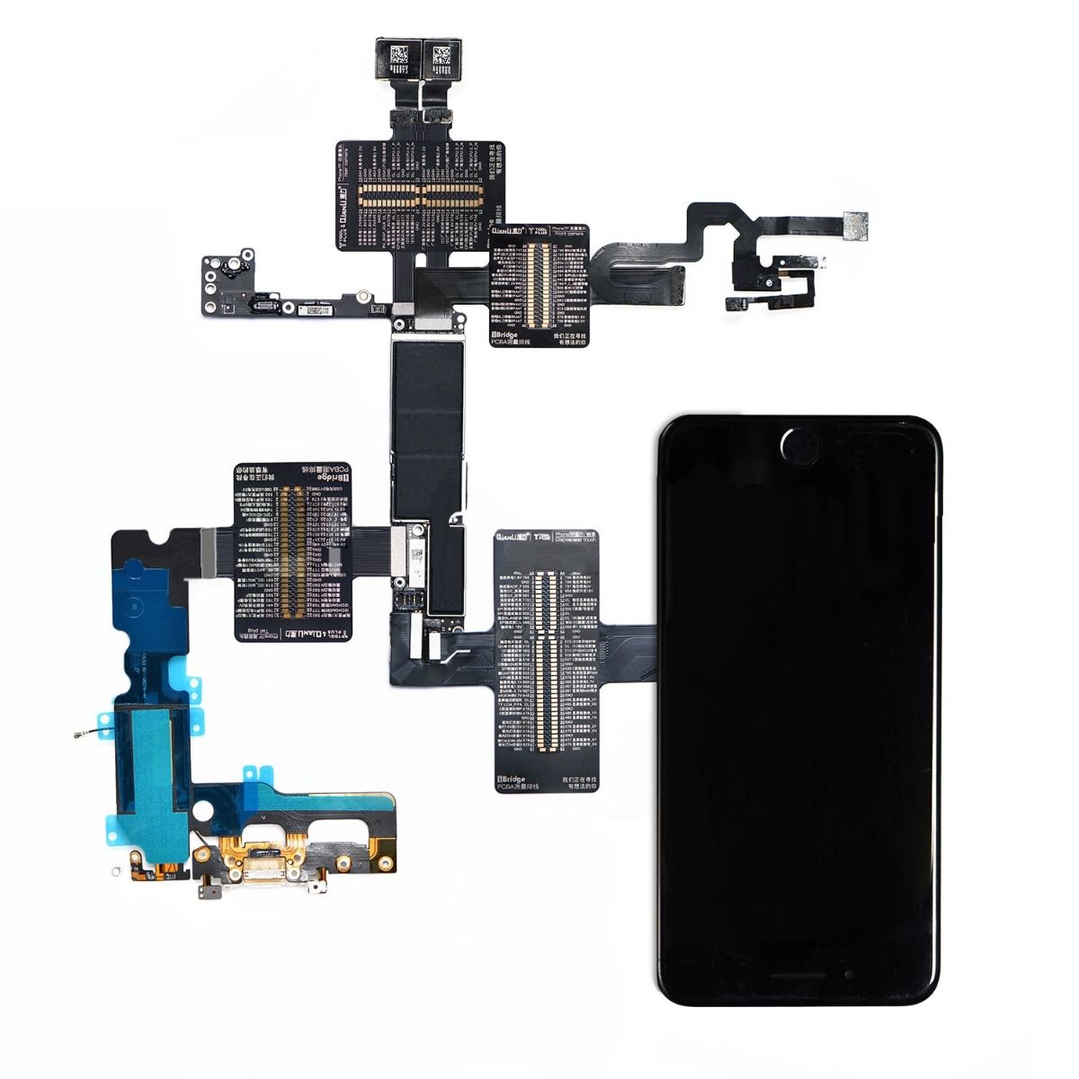 iBridge PCBA Testkabel iPhone 8 Plus Fram/Bak-kamera/Laddkontakt/Skärm image 1